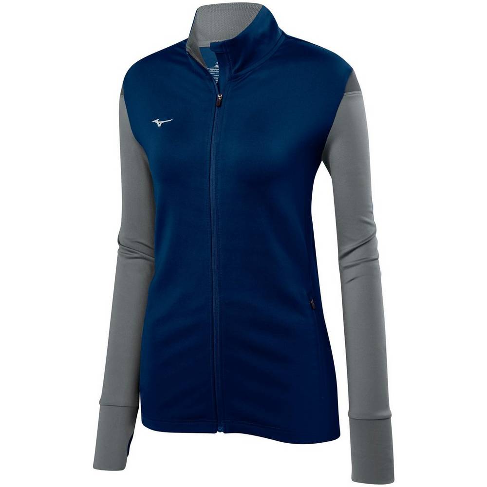 Mizuno Horizon Full Zip - Bayan Mont - Lacivert/Gri Türkiye (YXOLMH-479)